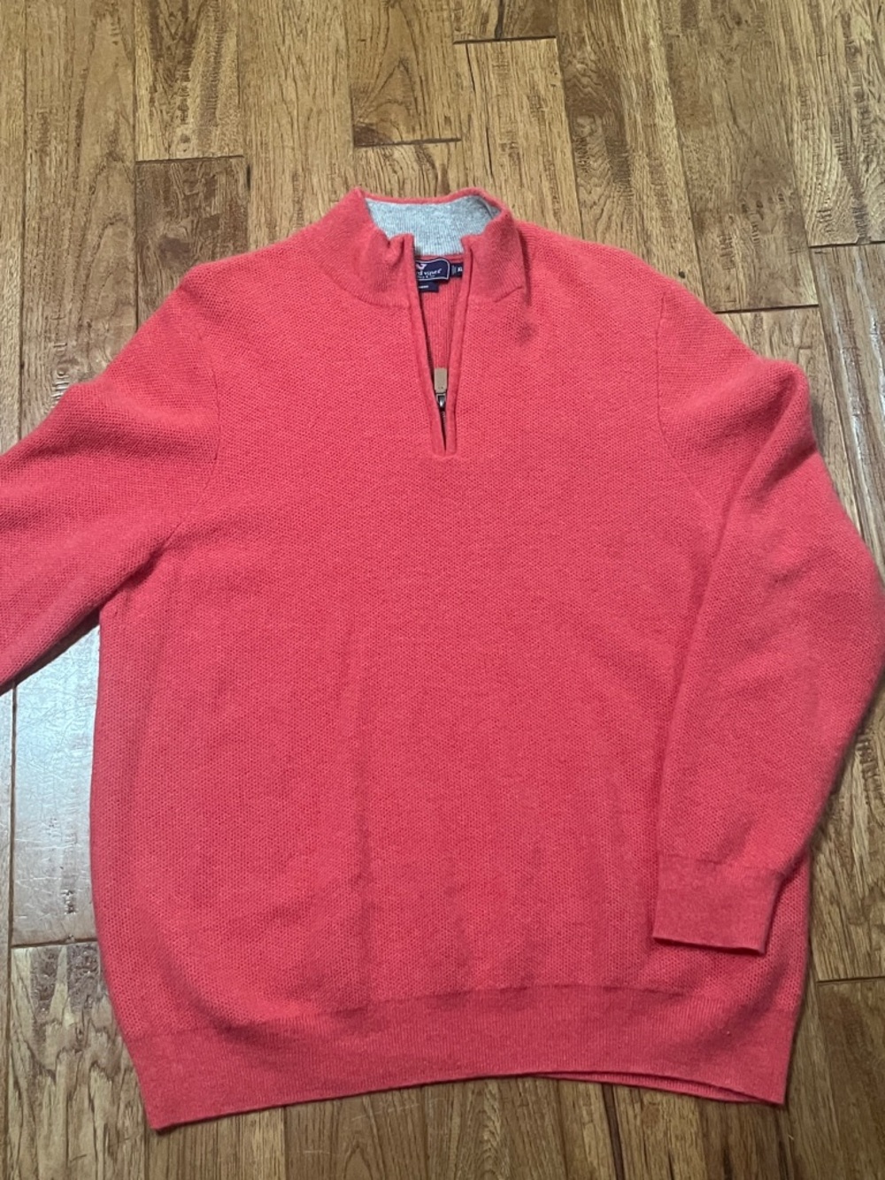 Vineyard Vines Men's Coral CASHMERE 1/4 ZIP SWEATER #575